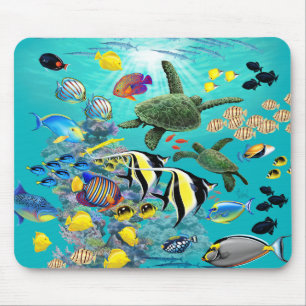 Molokini Cove Hawaiian Tropical Fish Sea Turtle Mousepad