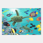Molokini Cove Hawaiian Tropical Fish Turtle Trio Geschenkpapier Set (Vorderseite 2)