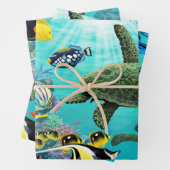 Molokini Cove Hawaiian Tropical Fish Turtle Trio Geschenkpapier Set (Beispiel)