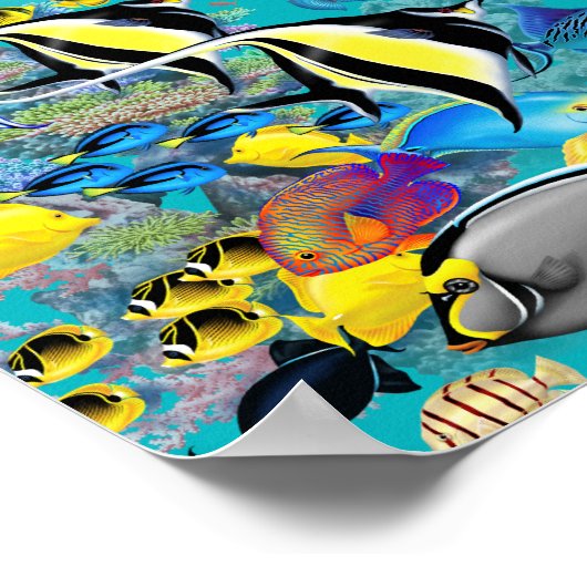 Molokini Cove Hawaiian Tropischer Fisch und Sea Tu Poster (Ecke)