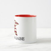 Molon Labe 11oz Keramik-Tasse, roter Griff Tasse (Zentrum)