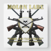 Molon Labe - 2nd Amendment Quadratische Wanduhr (Vorderseite)