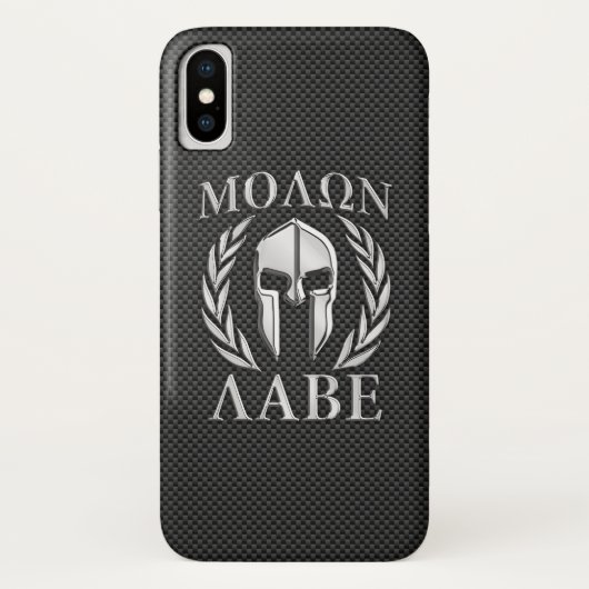 Molon Labe Chrom-Art-spartanische Case-Mate iPhone Hülle (Rückseite)