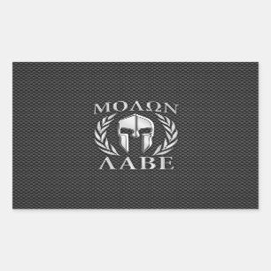 Molon Labe Chrom-Art-spartanische Rechteckiger Aufkleber