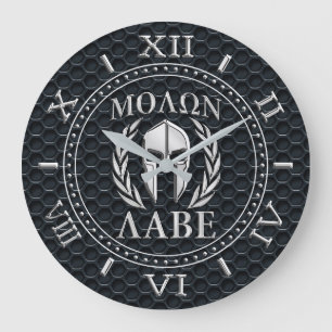 Molon Labe Chrom mag spartanischen Große Wanduhr