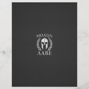 Molon Labe Chrome Spartan Helm auf Kohlenstofffase