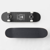 Molon Labe Chrome Spartan Helm auf Kohlenstofffase Skateboard (Horizontal)