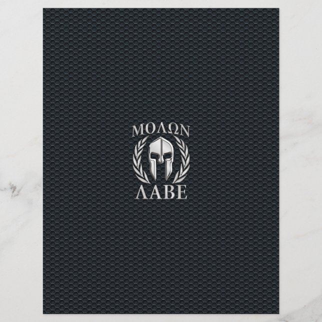 Molon Labe Chrome Wie Spartan Helmet auf Grille (Vorderseite)