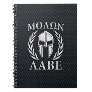 Molon Labe Chrome Wie Spartan Helmet auf Grille Notizblock