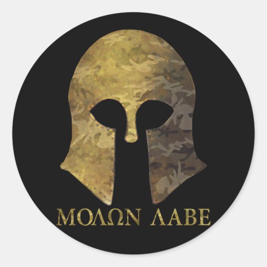 Molon Labe, Come and Take ihnen (Camouflage-Versio Runder Aufkleber (Vorderseite)