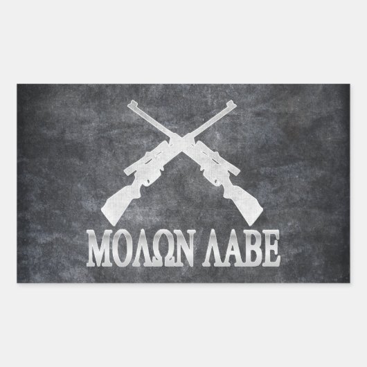 Molon Labe Crossed Rifles 2. Änderung Rechteckiger Aufkleber (Vorderseite)