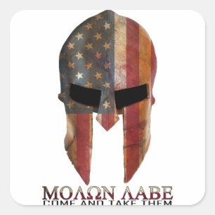 Molon Labe -, das gekommen wird und nehmen ihnen Quadratischer Aufkleber