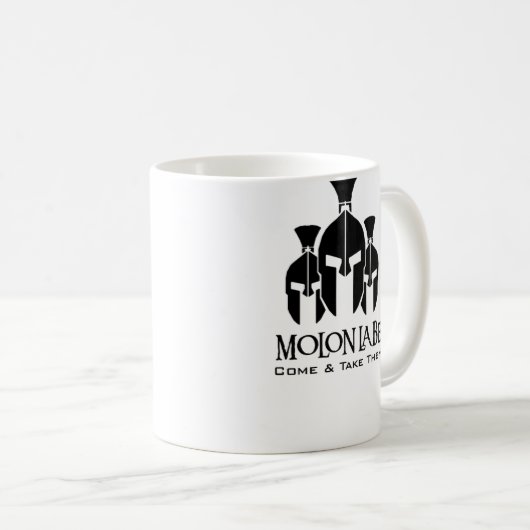 MOLON LABE dreifache Drohungswörter Kaffeetasse (VorderseiteRechts)