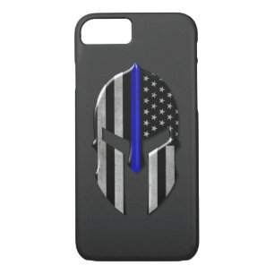 Molon Labe dünner Blue Line Sturzhelm Case-Mate iPhone Hülle