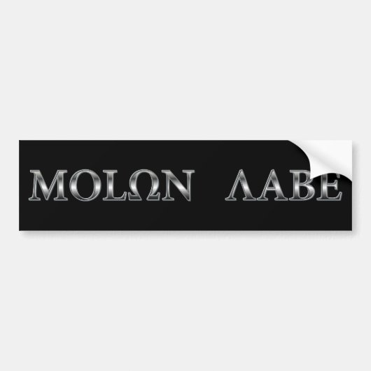 Molon Labe (gekommen und erhalten Sie es) Autoaufkleber (Vorne)