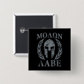 Molon Labe Grunge Spargelhelm Button (Vorne & Hinten)