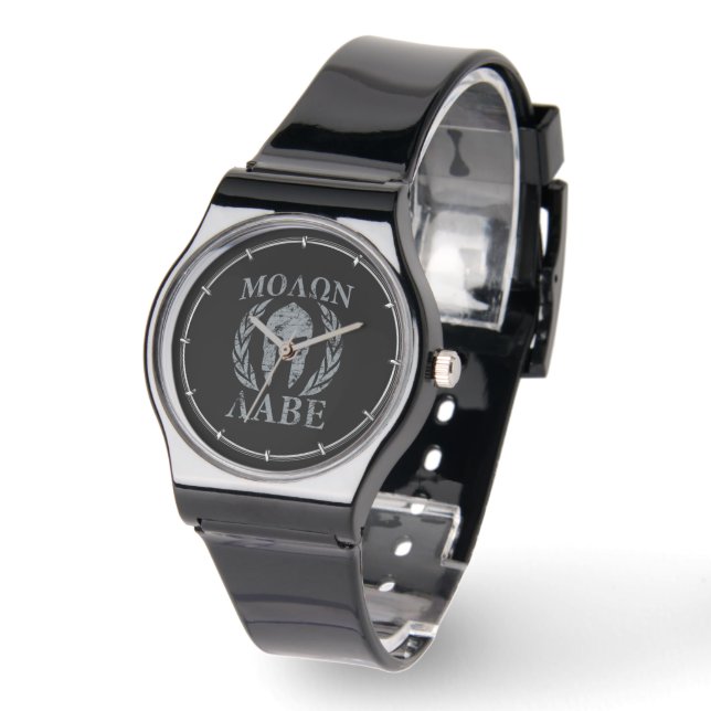 Molon Labe Grunge Spartan Armor Armbanduhr (Winkel)