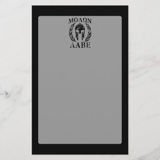 Molon Labe Grunge Spartan Armor Briefpapier (Vorderseite)