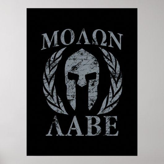 Molon Labe Grunge Spartan Mask Poster (Vorne)