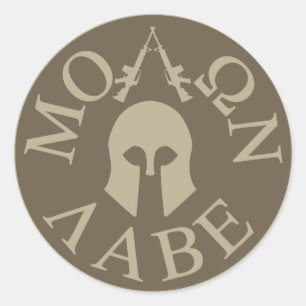 Molon Labe, komm und nimm sie. Runder Aufkleber