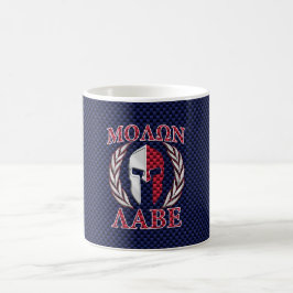 Molon Labe Kriegers-Masken-blauer Kaffeetasse