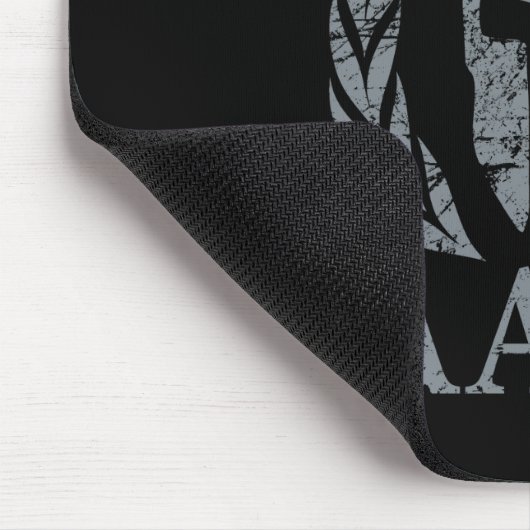 Molon Labe Kriegers-Masken-Lorbeer auf Schwarzem Mousepad (Ecke)