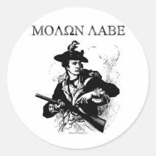 Molon Labe Minuteman Runder Aufkleber