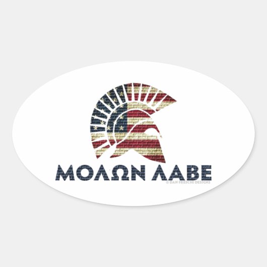 Molon Labe! Ovaler Aufkleber (Vorderseite)