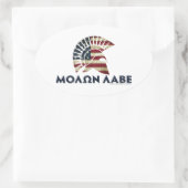 Molon Labe! Ovaler Aufkleber (Tasche)