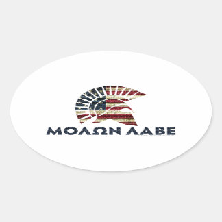 Molon Labe! Ovaler Aufkleber
