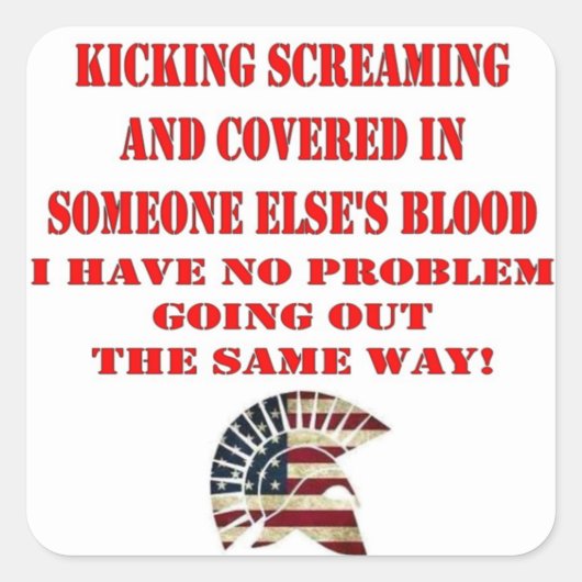 MOLON LABE QUADRATISCHER AUFKLEBER (Vorderseite)