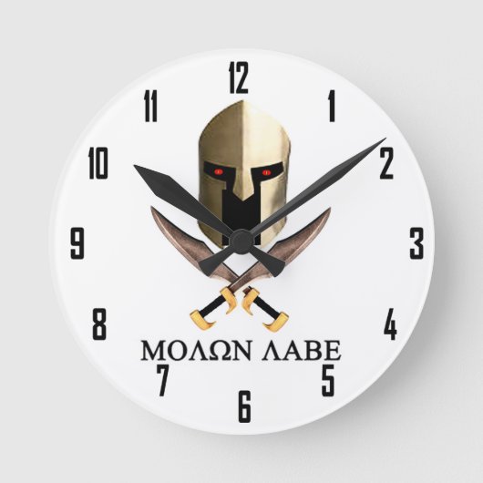 MOLON LABE RUNDE WANDUHR (Vorderseite)