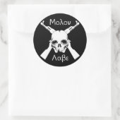 Molon Labe Runder Aufkleber (Tasche)
