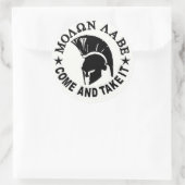 Molon Labe Runder Aufkleber (Tasche)