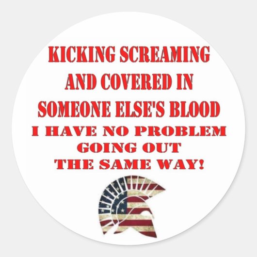 MOLON LABE RUNDER AUFKLEBER (Vorderseite)