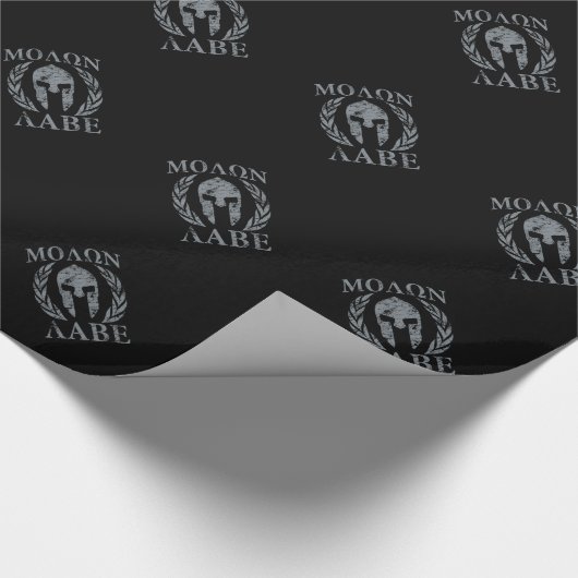 Molon Labe Schmutz-spartanische Maske Geschenkpapier (Ecke)