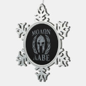 Molon Labe Schmutz-spartanische Rüstung Schneeflocken Zinn-Ornament (Rechts)