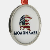 Molon Labe! Silbernes Ornament (Rechts)
