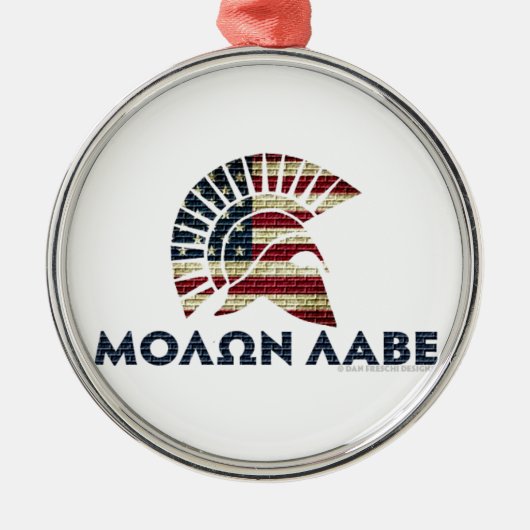 Molon Labe! Silbernes Ornament (Vorne)