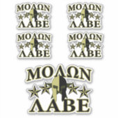 Molon Labe Spartan 5 Sterne Olive Green Aufkleber (Vorderseite)