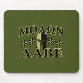 Molon Labe Spartan 5 Sterne Olive Green Mousepad (Vorne)