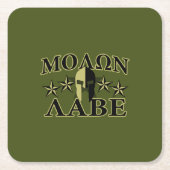 Molon Labe Spartan 5 Sterne Olive Green Rechteckiger Pappuntersetzer (Vorderseite)