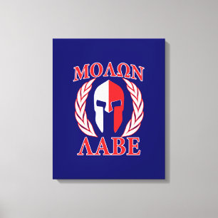 Molon Labe Spartan Armor Laurels Navy Blue Leinwanddruck