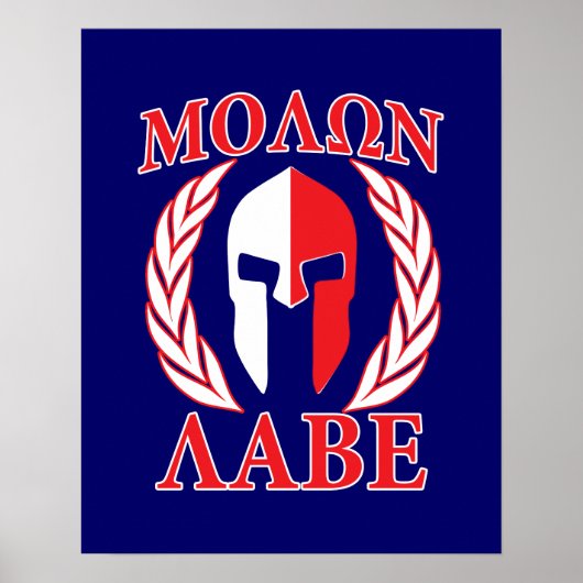 Molon Labe Spartan Armor Laurels Navy Blue Poster (Vorne)