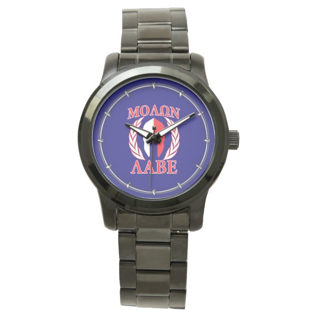 Molon Labe Spartan Armor Laurels Tri Color Armbanduhr (Vorderseite)
