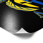 Molon Labe Spartan Armor Laurels Yellow Blue Fotodruck (Ecke)