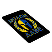 Molon Labe Spartan Armor Laurels Yellow Blue Magnet (Rechte Seite)