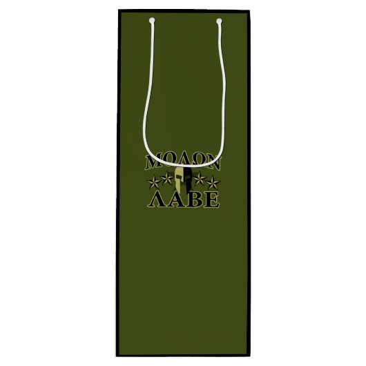 Molon Labe Spartan Helmet 5 Sterne Geschenktüte Für Weinflaschen (Vorderseite)