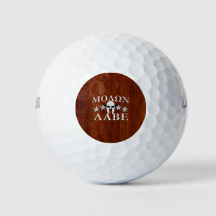 Molon Labe Spartan Helmet 5 Sterne Mahogany Style Golfball
