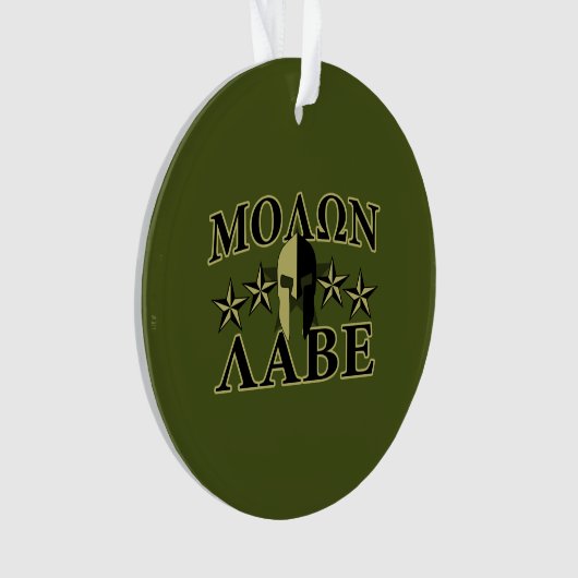 Molon Labe Spartan Helmet 5 Sterne Ornament (Vorderseite)